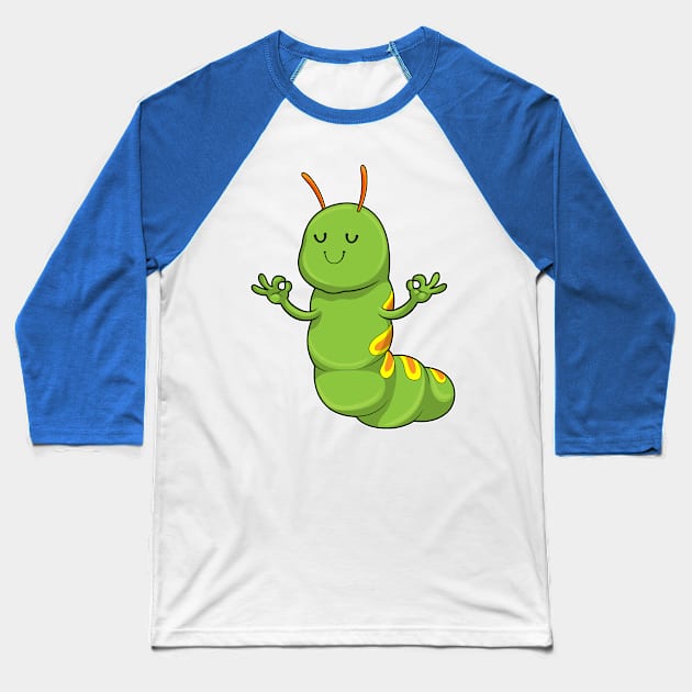 Caterpillar at Yoga Meditation Baseball T-Shirt by Markus Schnabel